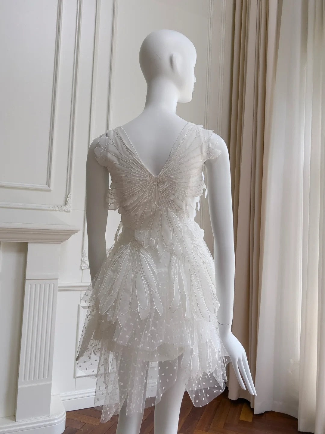 Charming White Homecoming Dress Polka Dots Tulle Birthday Dress GG5917