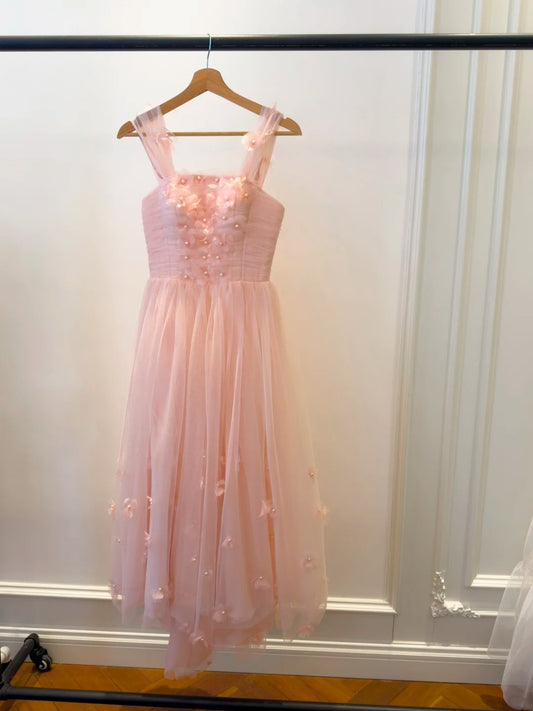 Adorable Pink Homecoming Dress Beads Appliques Birthday Dress GG5922