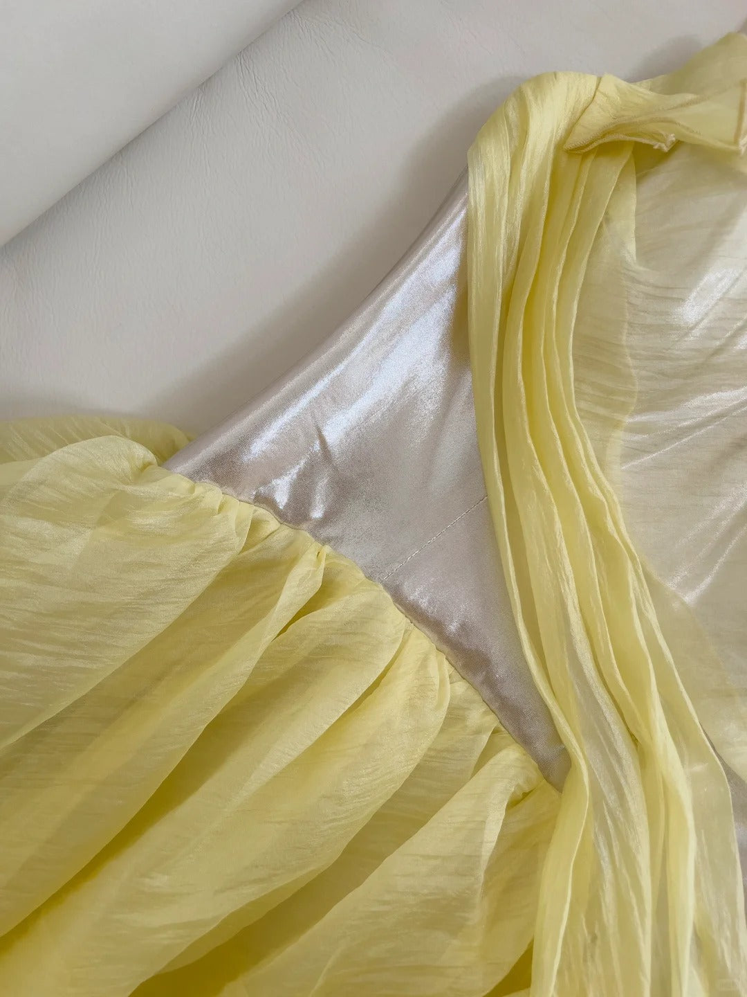 Elegant Spaghetti Straps Yellow Prom Dress Tulle A-Line Evening Dress GG5923