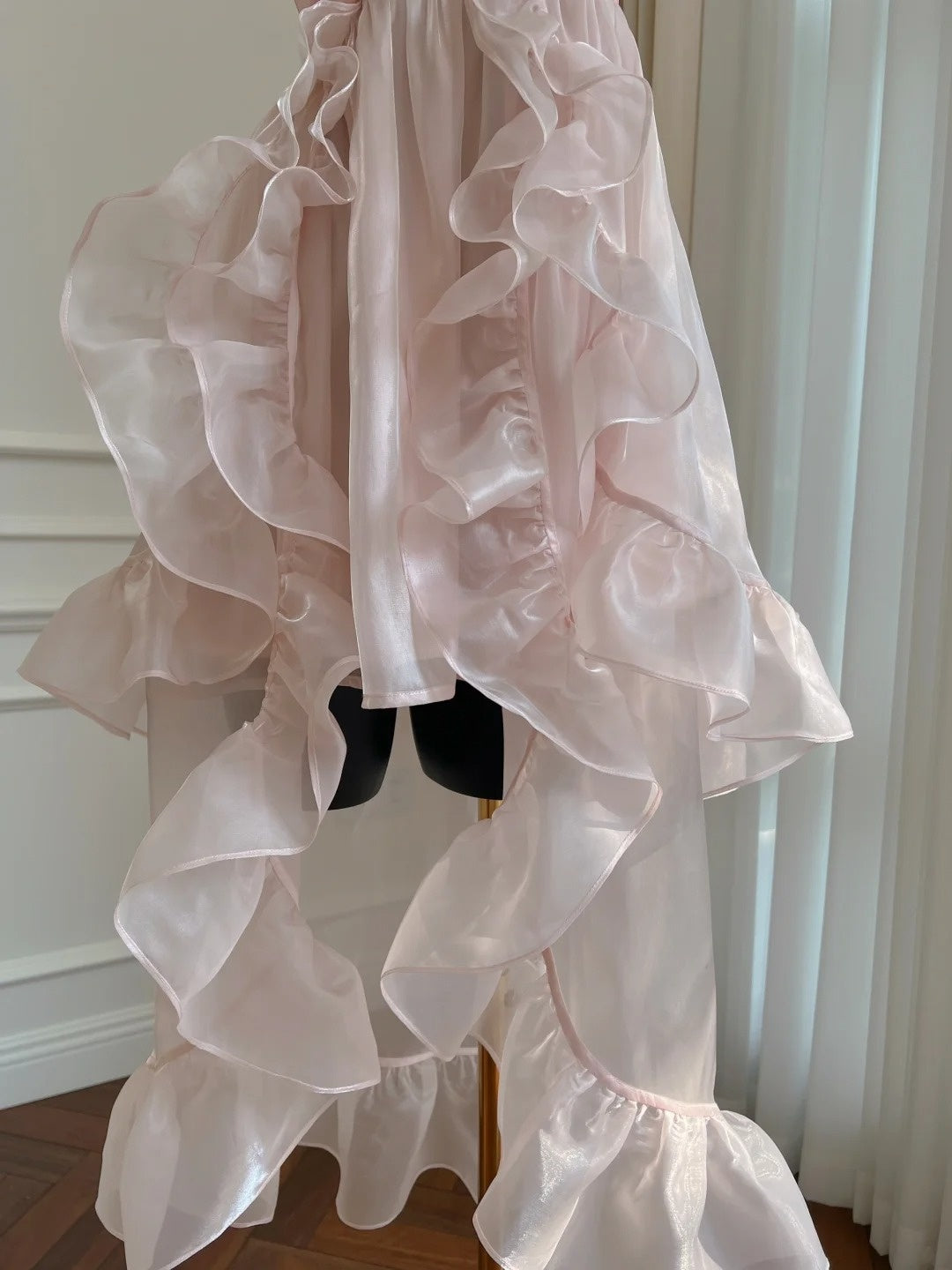 Glam Ruffles Pink Homecoming Dress Crystals Beads A-Line Birthday Dress GG5927