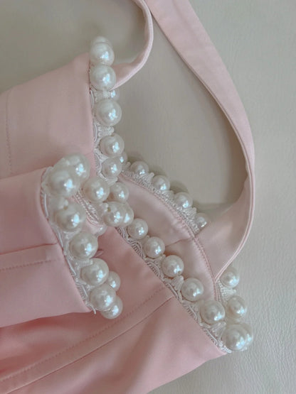 Glam Ruffles Pink Homecoming Dress Crystals Beads A-Line Birthday Dress GG5927