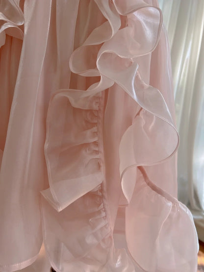 Glam Ruffles Pink Homecoming Dress Crystals Beads A-Line Birthday Dress GG5927