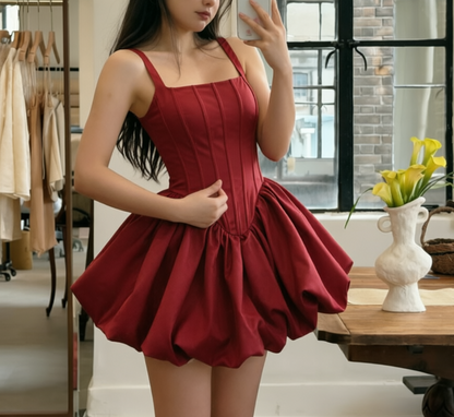 Elegant Spaghetti Straps Homecoming Dress Satin A-Line Birthday Dress GG5929