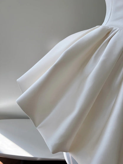 Elegant Ivory Homecoming Dress Satin A-Line Birthday Dress GG5929