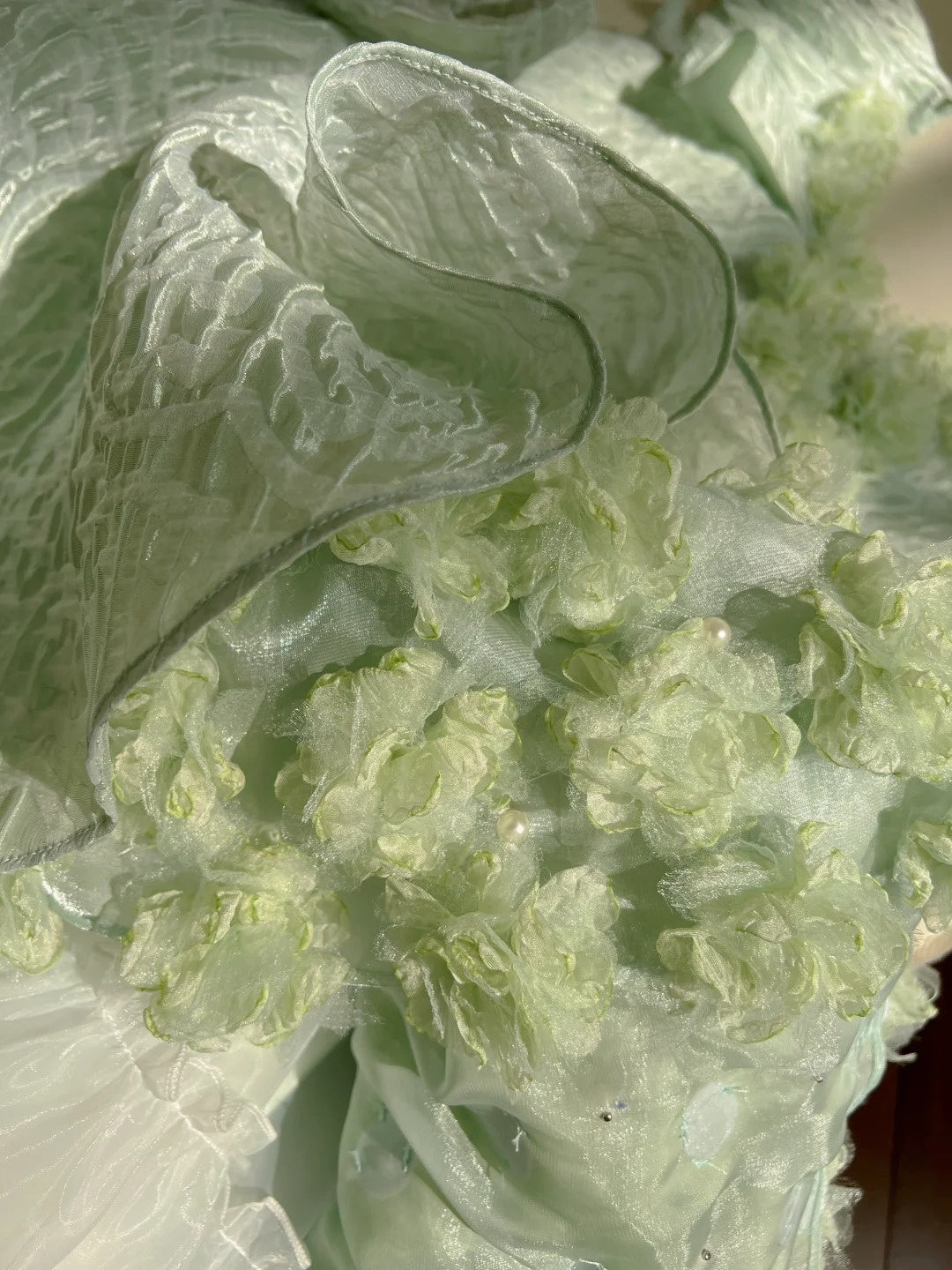 Romantic Green Homecoming Dress Ruffles Appliques A-Line Birthday Dress GG5936