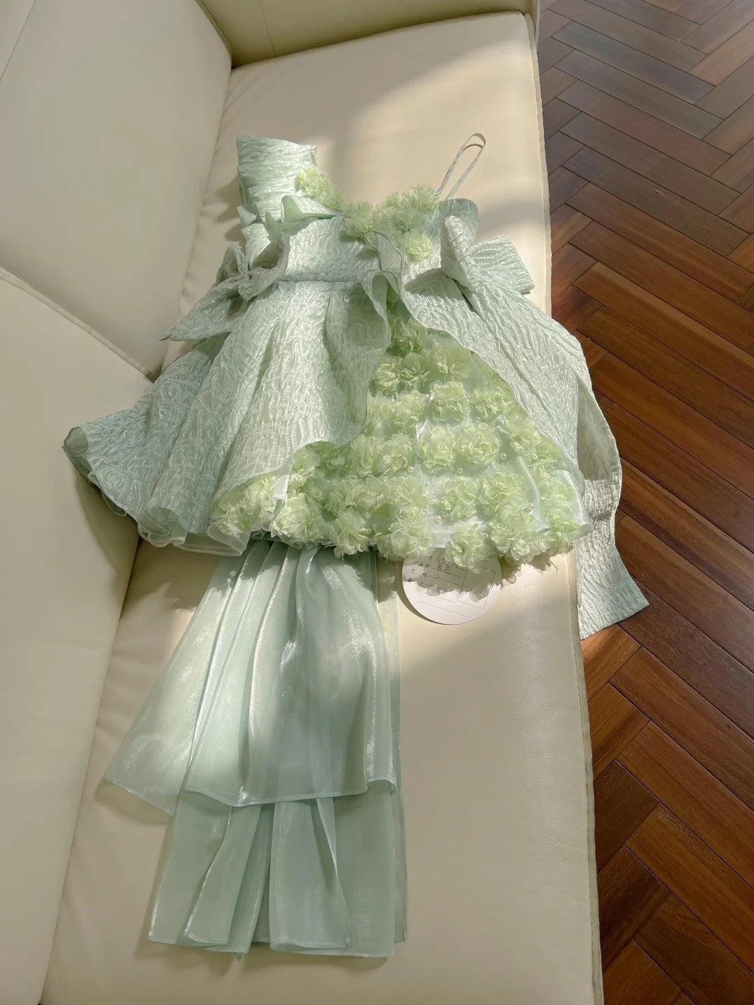 Romantic Green Homecoming Dress Ruffles Appliques A-Line Birthday Dress GG5936