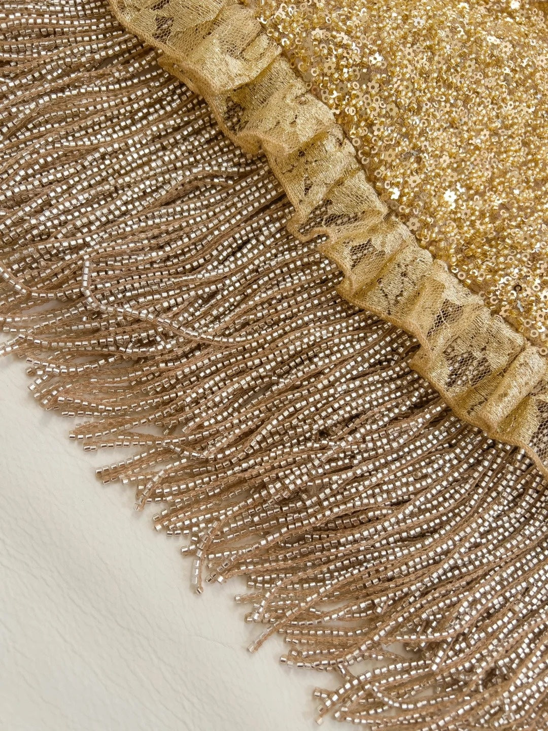 Luxurious Spaghetti Straps Gold Homecoming Dress Sequins Tassel A-Line Birthday Dress GG5938
