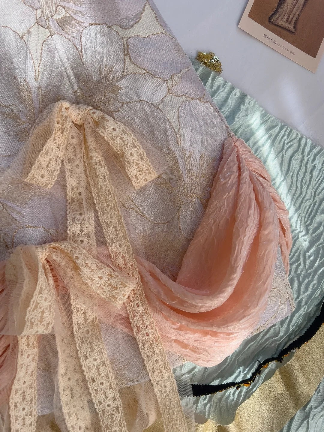 Adorable Spaghetti Straps Floral Homecoming Dress Bows Ruffles Sheath Birthday Dress GG5940