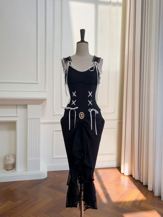 Alluring Sheath Black Homecoming Dress Lace Gathered Birthday Dress GG5946