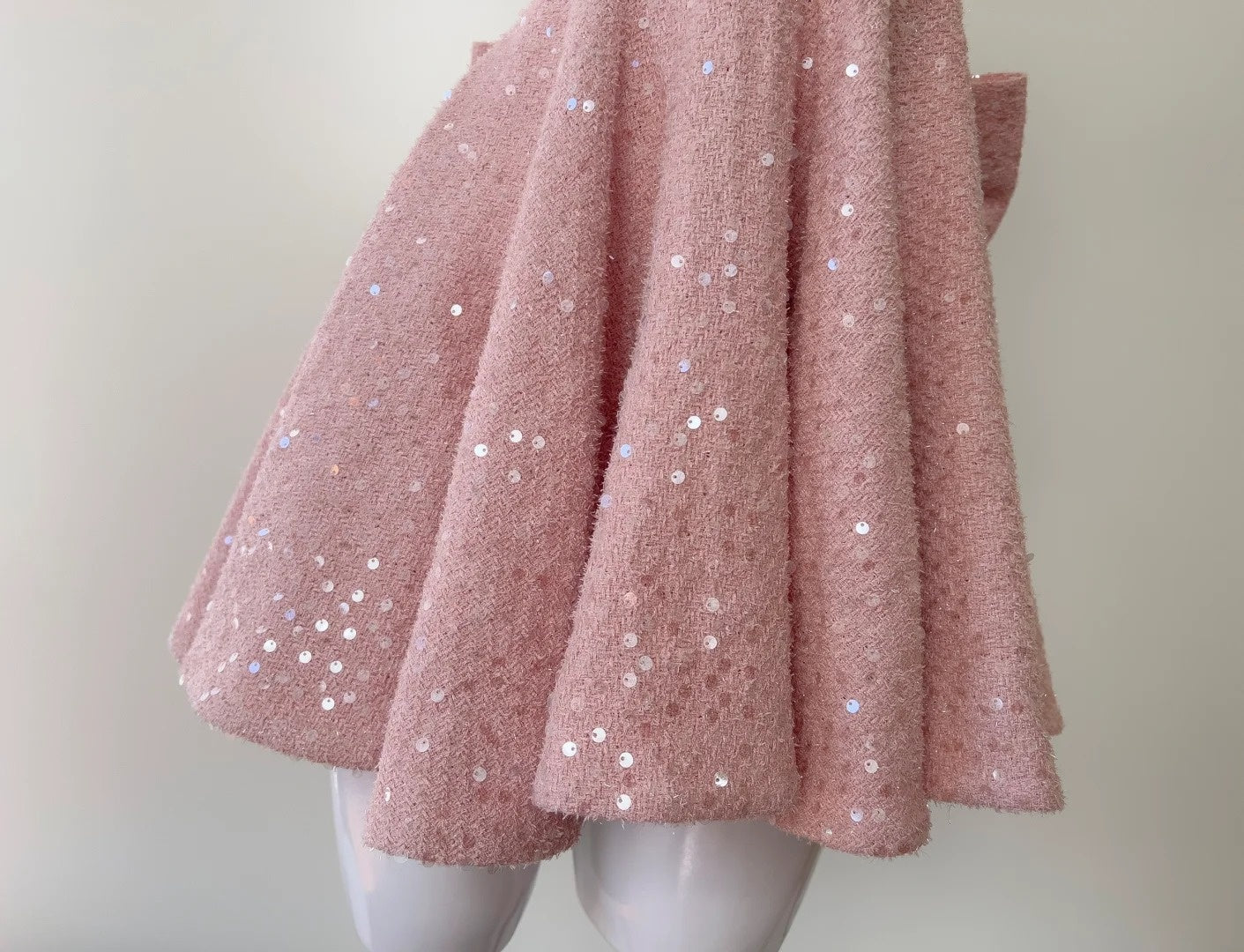 Sweet Pink Homecoming Dress Sequins Bow A-Line Birthday Dress GG5954