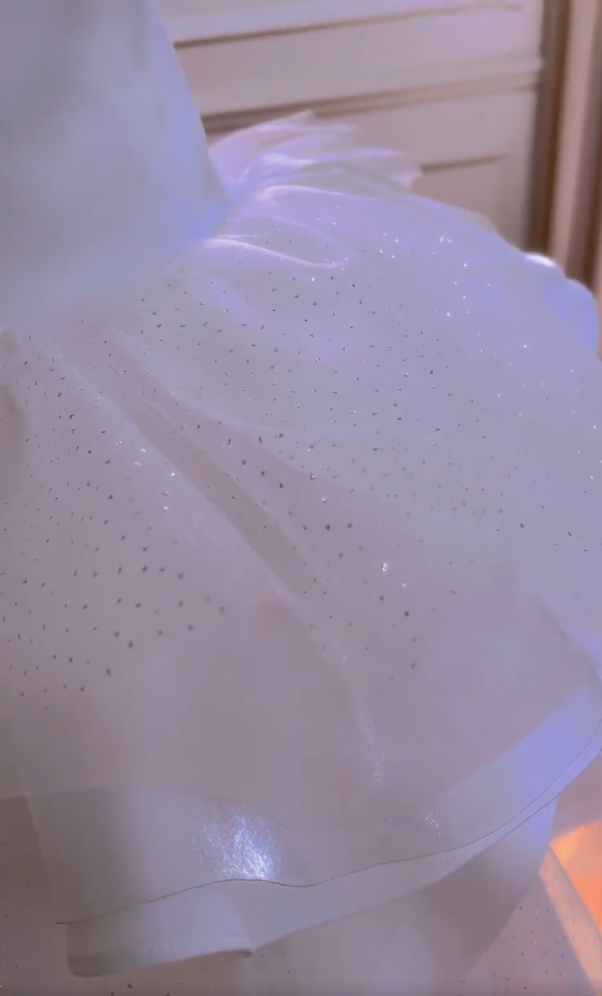 Elegant Spaghetti Straps White Homecoming Dress Sequins Ruffles A-Line Birthday Dress GG5977