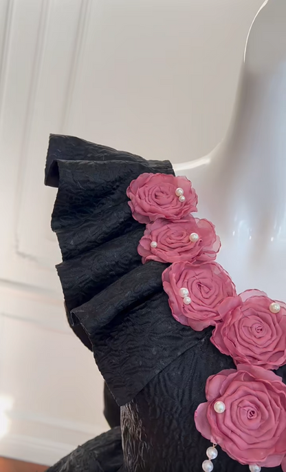 Fashion Black Homecoming Dress Appliques Beading A-Line Birthday Dress GG5988