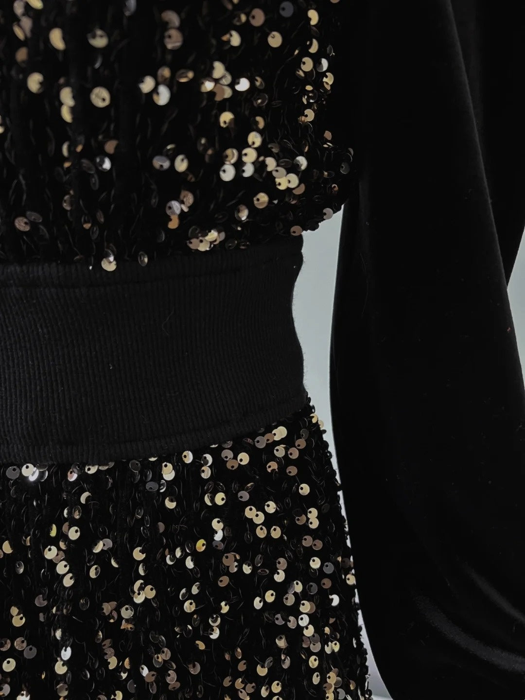 Trendy Long Sleeve Black Homecoming Dress Sequins A-Line Birthday Dress GG6009