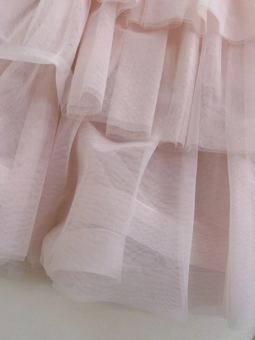 Romantic Tiered Tulle Pink Prom Dress Spaghetti Straps A-Line Evening Dress GG6032