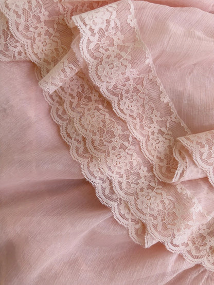 Elegant Lace Pink Prom Dress Spaghetti Straps Satin Mermaid Evening Dress GG6036
