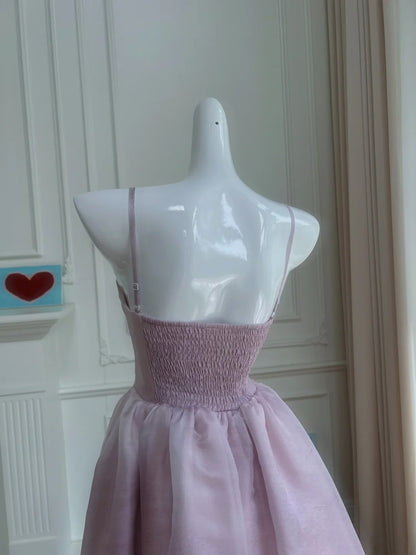 Trendy Spaghetti Straps Purple Homecoming Dress Tulle A-Line Birthday Dress GG6042