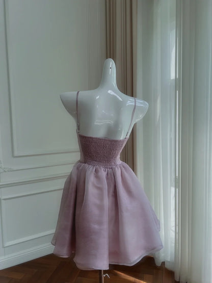 Trendy Spaghetti Straps Purple Homecoming Dress Tulle A-Line Birthday Dress GG6042