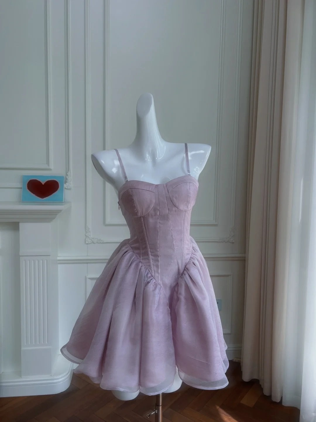 Trendy Spaghetti Straps Purple Homecoming Dress Tulle A-Line Birthday Dress GG6042