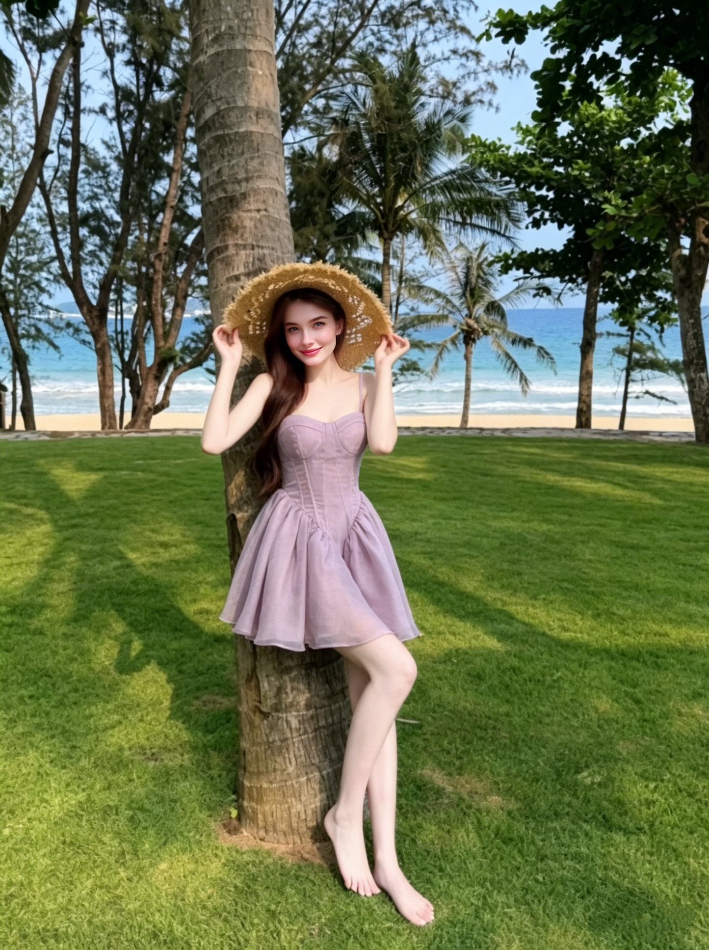 Trendy Spaghetti Straps Purple Homecoming Dress Tulle A-Line Birthday Dress GG6042