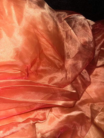 Luxurious Strapless Orange Prom Dress Beaded A-Line Evening Dress GG6066