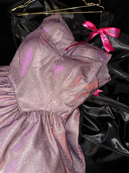 Glamorous Strapless Purple Prom Dress Sequins A-Line Evening Dress GG6070