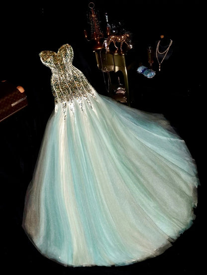 Glittering Sweetheart Neck Prom Dress Sequins Mermaid Evening Dress GG6095