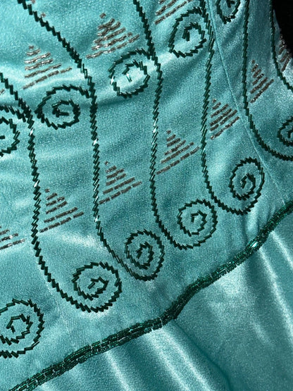 Attractive Spaghetti Straps Mint Green Prom Dress Sequins A-Line Evening Dress GG6117
