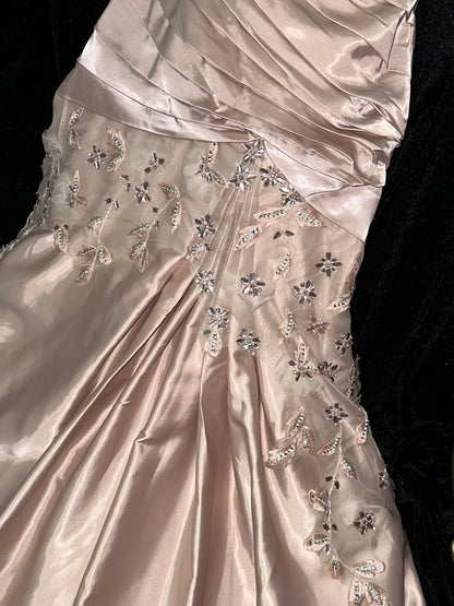 Glowing Sweetheart Neck Champagne Prom Dress Beading Crystals Mermaid Evening Dress GG6120