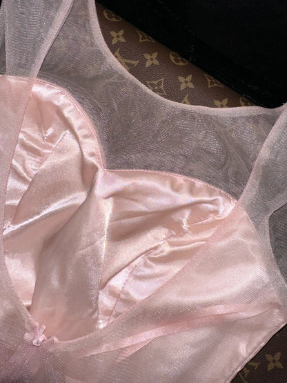 Trendy Pink Prom Dress Tulle Satin A-Line Evening Dress GG6122