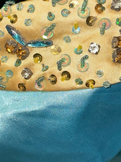 Elegant Sweetheart Blue Prom Dress Sequins Mermaid Evening Dress GG6123
