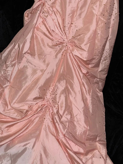 Fascinating Strapless Prom Dress Pink Beads A-Line Evening Dress GG6131