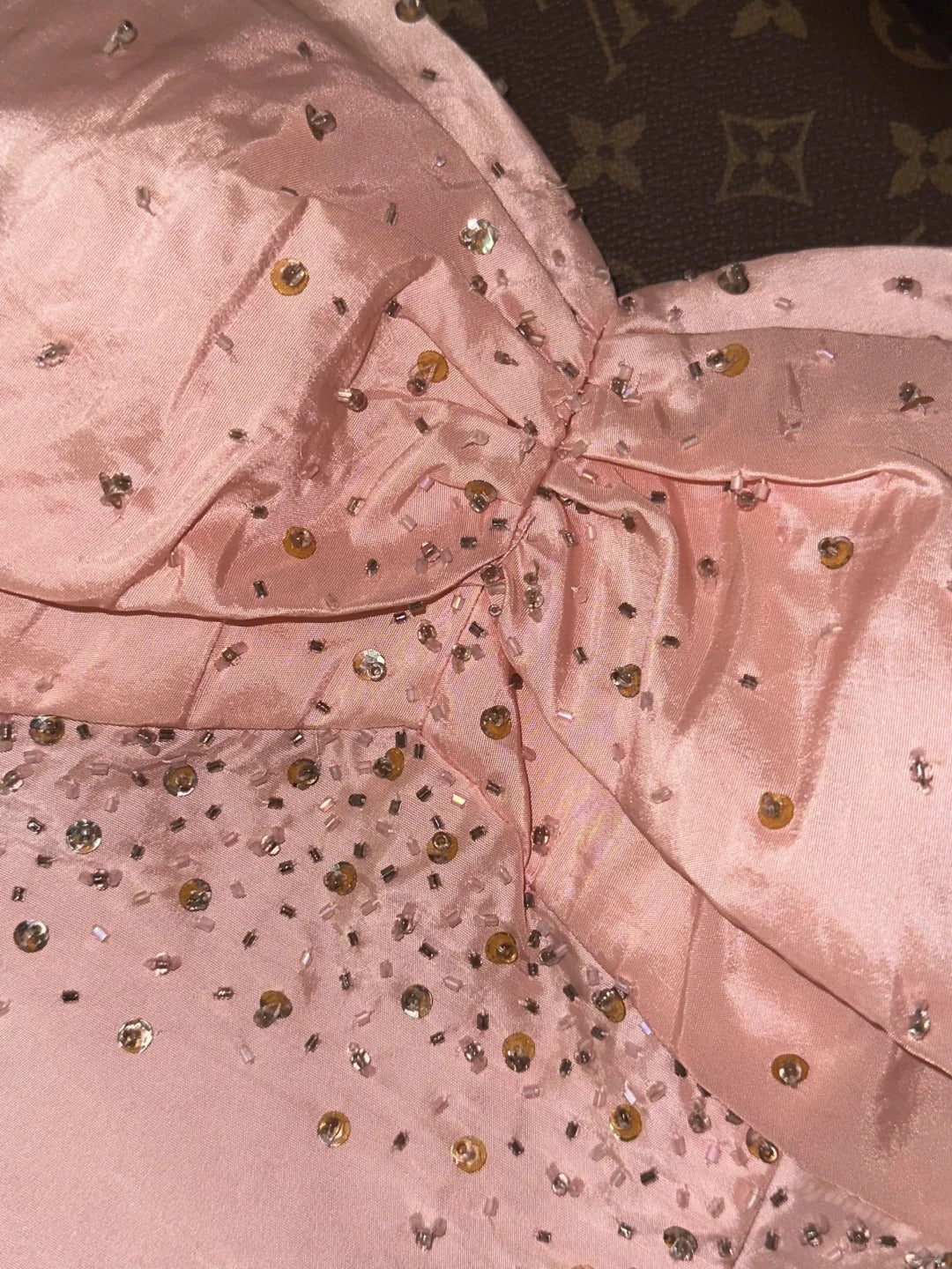 Fascinating Strapless Prom Dress Pink Beads A-Line Evening Dress GG6131
