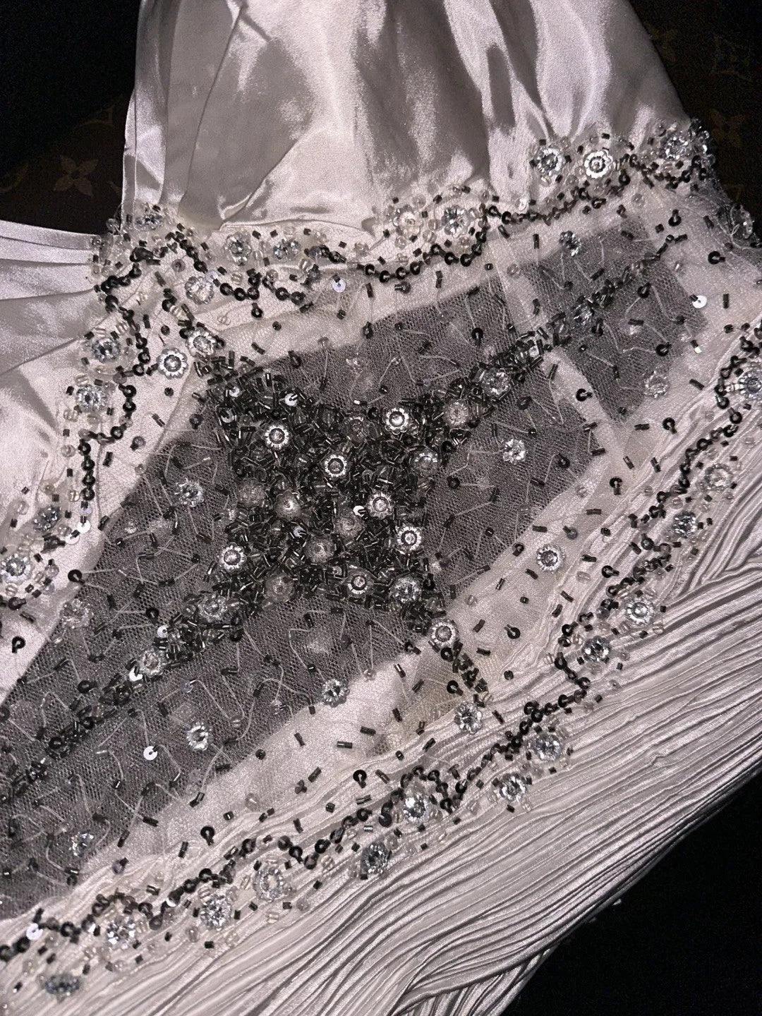 Elegant Spaghetti Straps Silver Prom Dress Beading A-Line Evening Dress GG6146