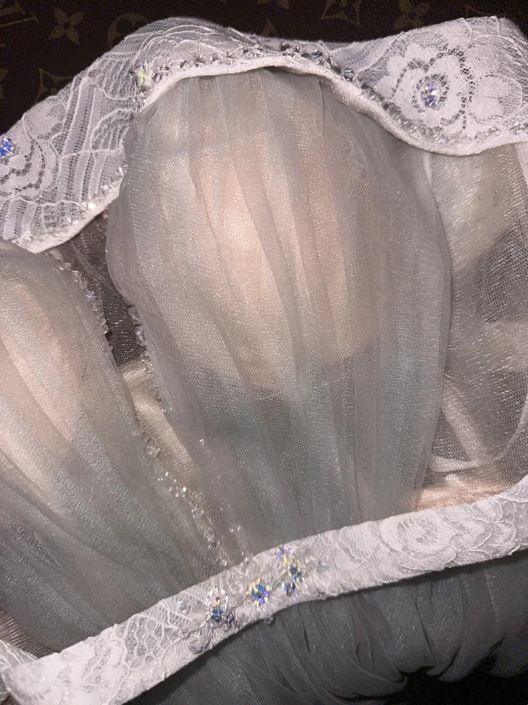 Glam Beaded Grey Tulle Prom Dress Beige Lining A-Line Evening Dress GG6161