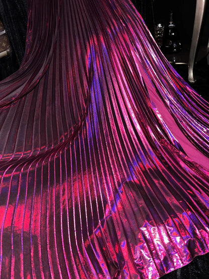 Trendy Sweetheart Fuchsine Prom Dress Pleated A-Line Evening Dress GG6177