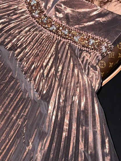 Enchanting Halter Neck Beads Homecoming Dress Purple Pleated A-Line Birthday Dress GG6178
