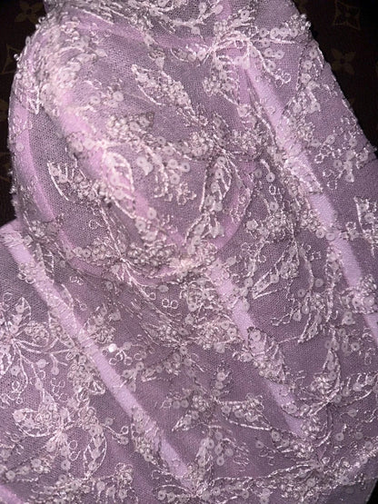 Dreamy Strapless Purple Prom Dress Sequins Lace Mermaid Evening Dress GG6183