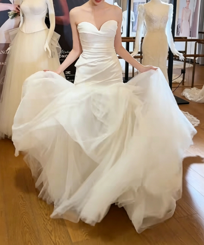Charming Sweetheart Neck Wedding Dress Tulle Mermaid Bridal Dress GG6401