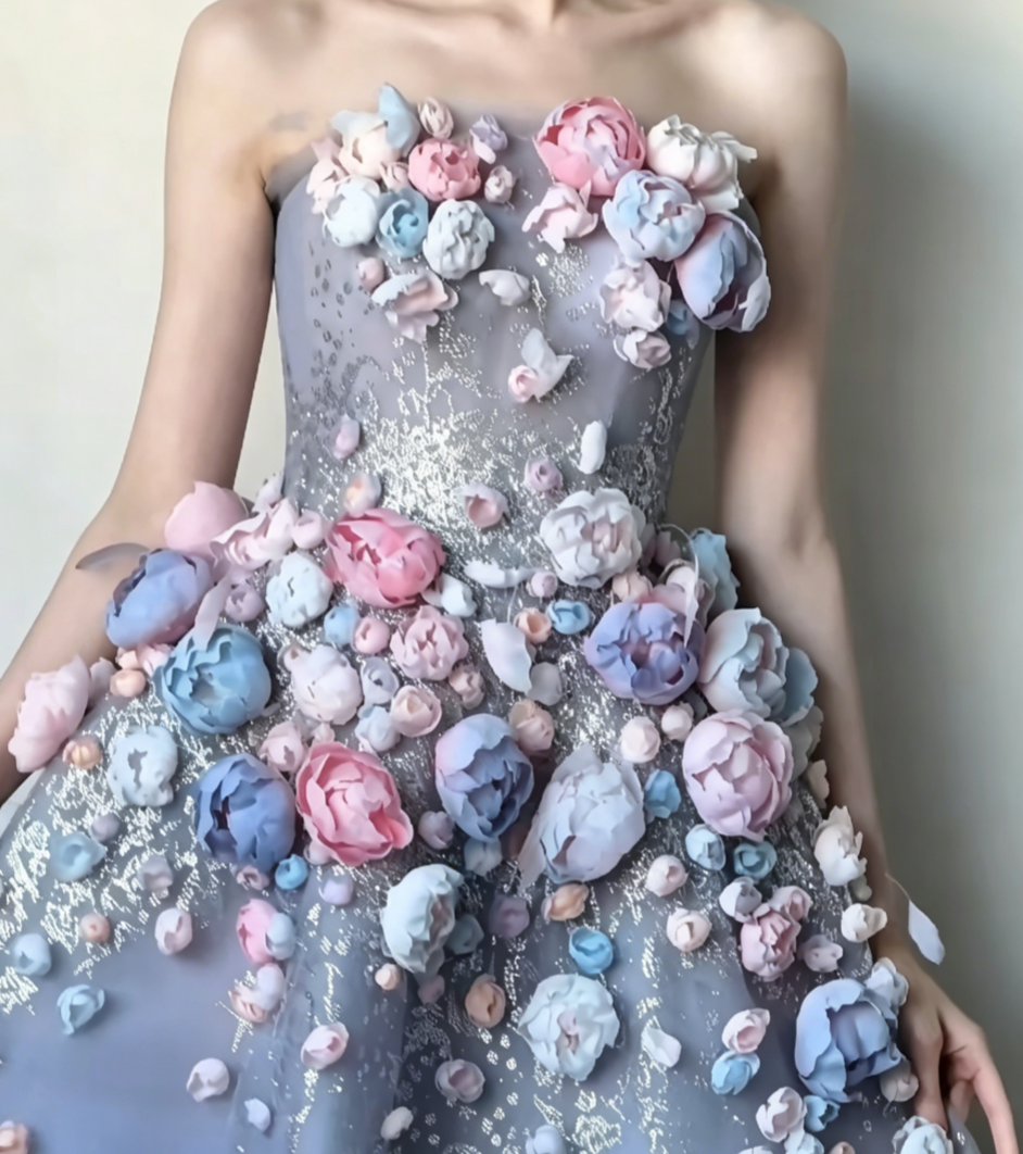 Dreamy Strapless Purple Prom Dress Appliques Sequins A-Line Evening Dress GG6465