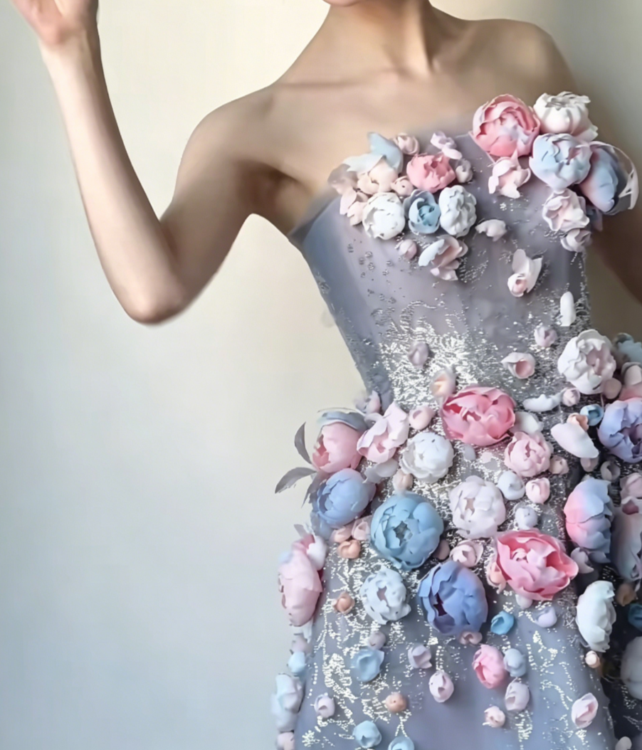 Dreamy Strapless Purple Prom Dress Appliques Sequins A-Line Evening Dress GG6465