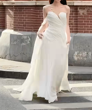 Flowy Off-Shoulder Prom Dress Ruched Mermaid Evening Dress GG6520