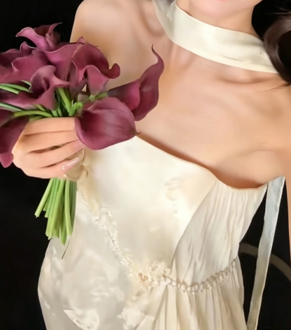 Fascinating Strapless Beaded Wedding Dress With Scarf Jacquard Satin Mermiad Bridal Dress GG6629