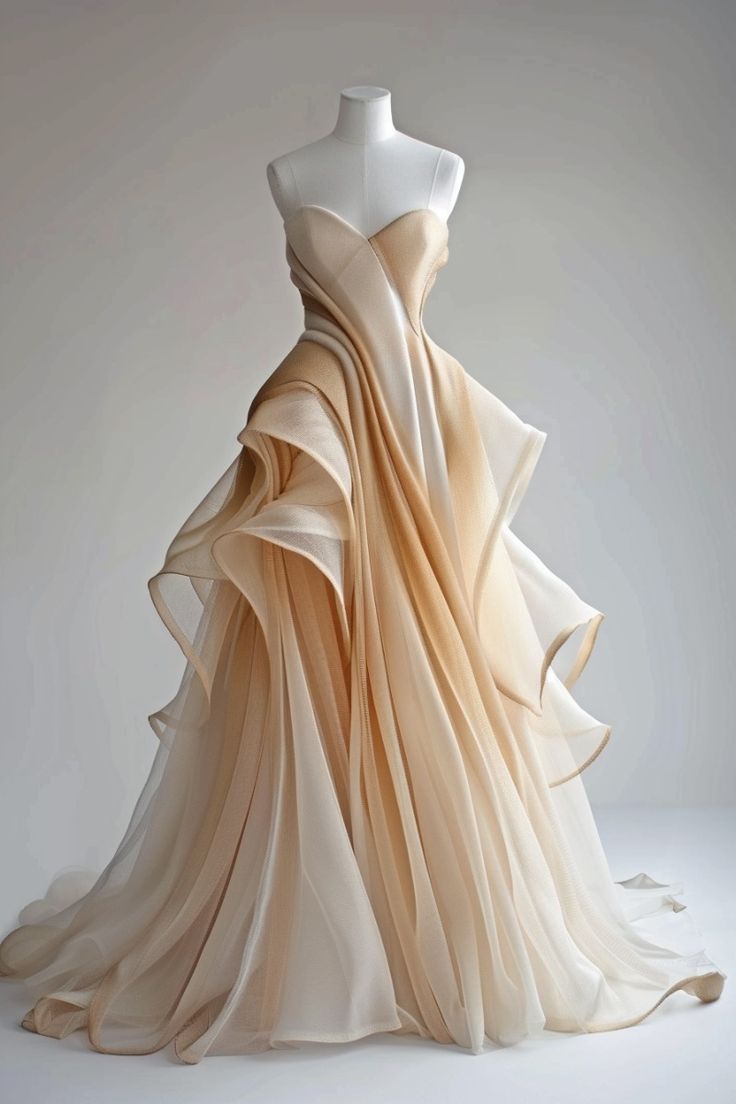 Silver and Gray Ombre A-Line Gown