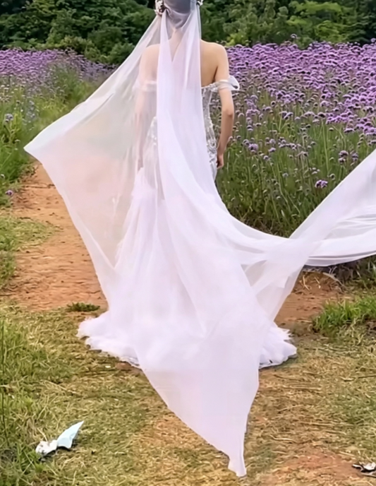 Glamorous Off-Shoulder Purple Prom Dress Tulle Beaded Mermaid Evening Dress GG6642