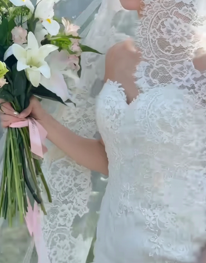 Enchanting Strapless Wedding Dress Lace Mermiad Bridal Dress GG6660