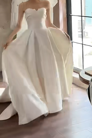 Ornate Strapless Wedding Dress Satin Mermiad Bridal Dress GG6665