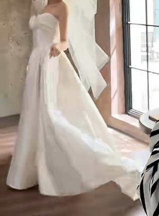 Ornate Strapless Wedding Dress Satin Mermiad Bridal Dress GG6665