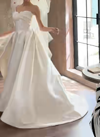 Ornate Strapless Wedding Dress Satin Mermiad Bridal Dress GG6665