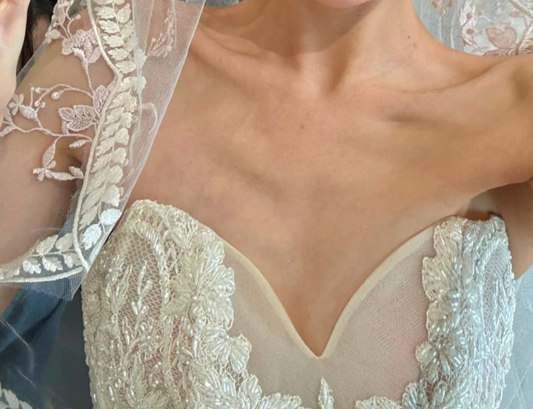 Romantic Strapless Wedding Dress Appliques Sequins Mermiad Bridal Dress GG6689