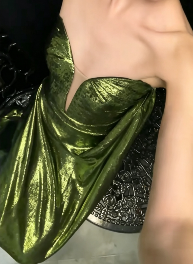 Sheen Strapless Prom Dress Green Mermaid Evening Dress GG6722